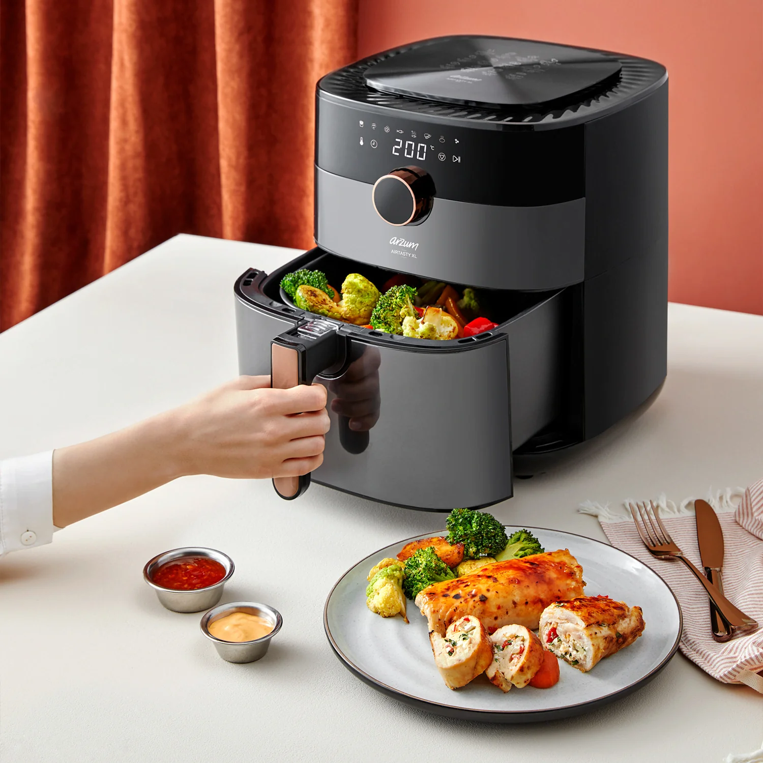 Arzum AR2074-B Airtasty XL Air Fryer 6L - Copper - Image 8