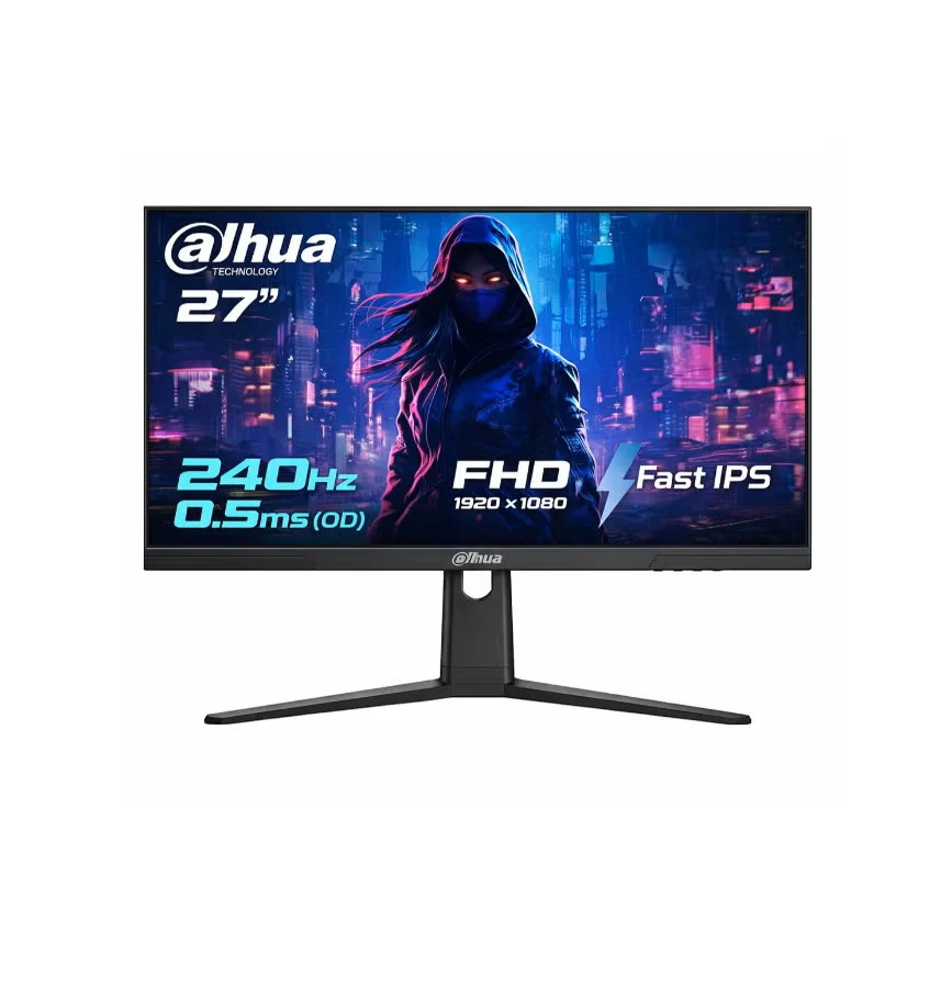 DAHUA 27" (LM27-E241B) FHD IPS Gaming Monitor, 240Hz Refresh Rate, 0.5ms Response Time, Adaptive Sync Black
