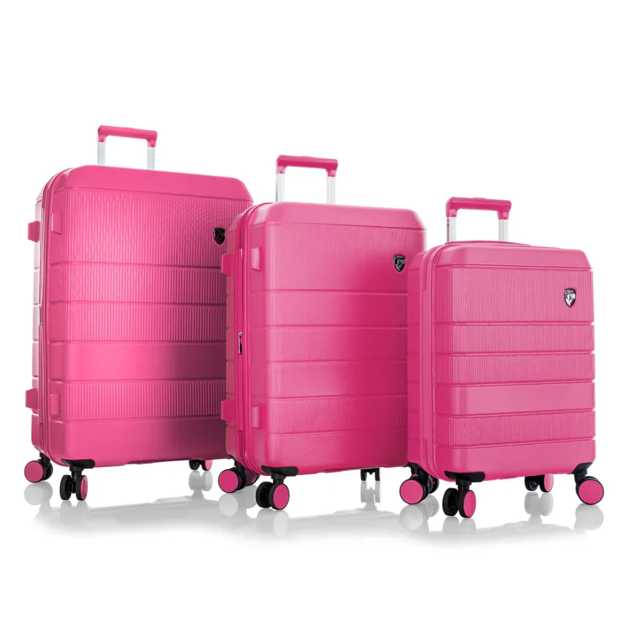 HEYS NEO 8Wheel,Hard Trolley ,TSA, Expandable, 3Pcs Set (Fuchsia)