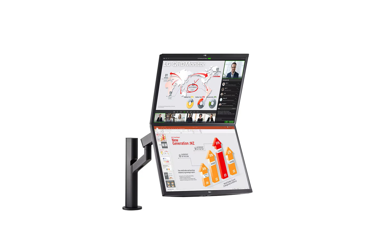 LG 27QP88D-BS 27'' QHD Monitor Ergo Dual with USB Type-C™ and Daisy Chain QHD 2560 x 1440 75 Hz IPS Monitor - Image 5