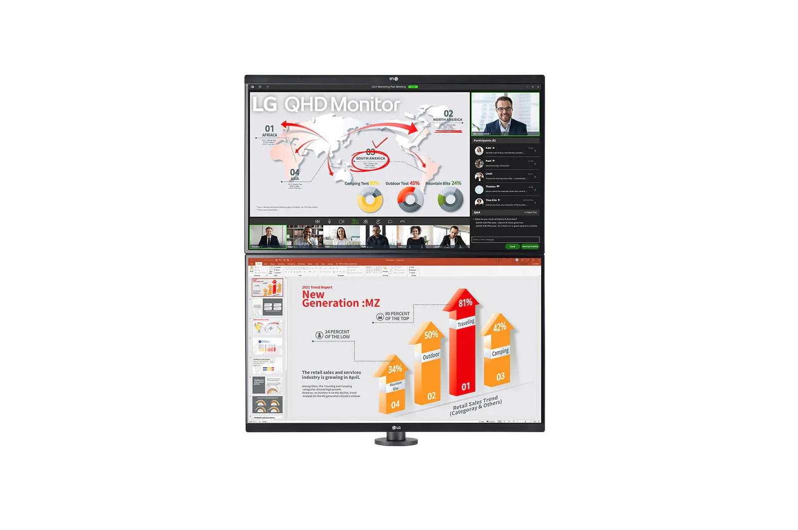 LG 27QP88D-BS 27'' QHD Monitor Ergo Dual with USB Type-C™ and Daisy Chain QHD 2560 x 1440 75 Hz IPS Monitor - Image 6