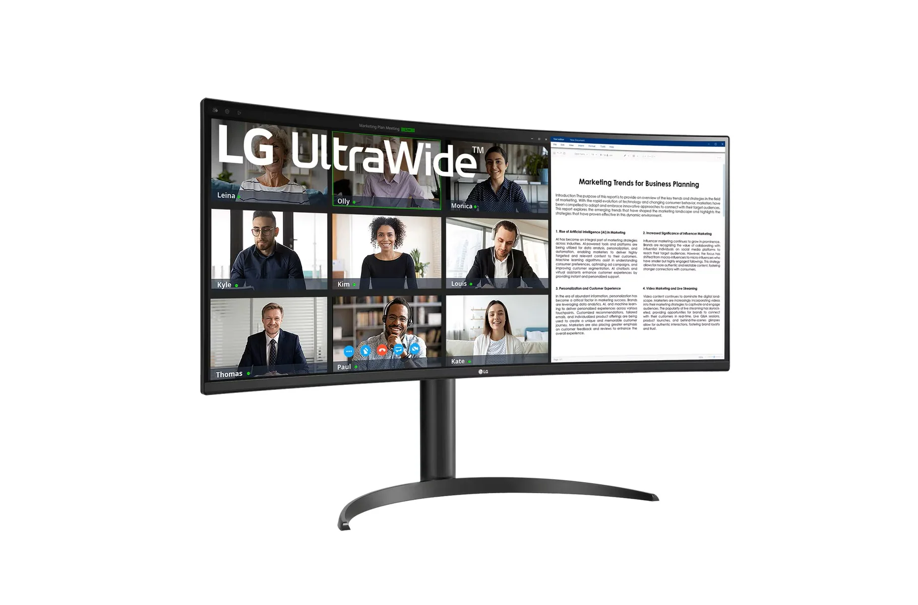 LG 34WR55QK-B 34" UltraWide QHD Curved Monitor with USB Type-C™ - Image 3