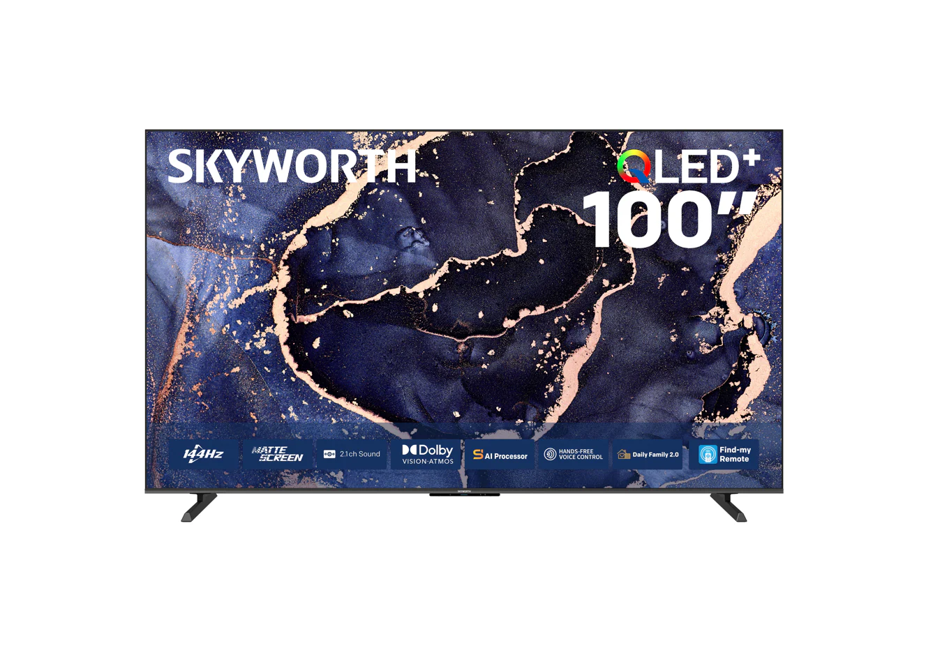 SKYWORTH 100Q7800H - 100" Max QLED+, Matt Screen, USB, HDMI, 144Hz, 3+32GB (Google TV)