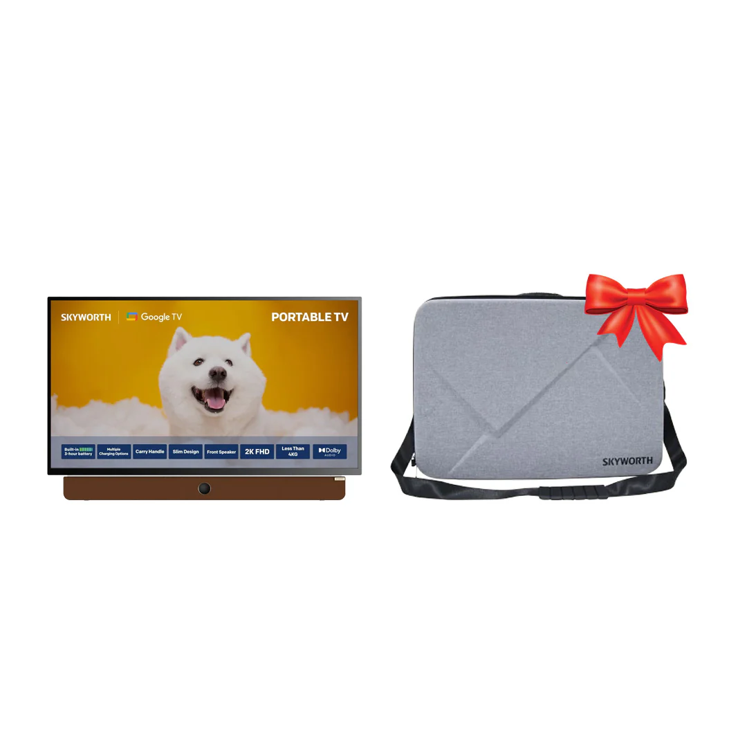 SKYWORTH 24LP60G - 24” FHD Lifestyle Smart TV with Built-in Battery + SKYWORTH 24P100 Lifestyle TV Carry Case - Free Gift"