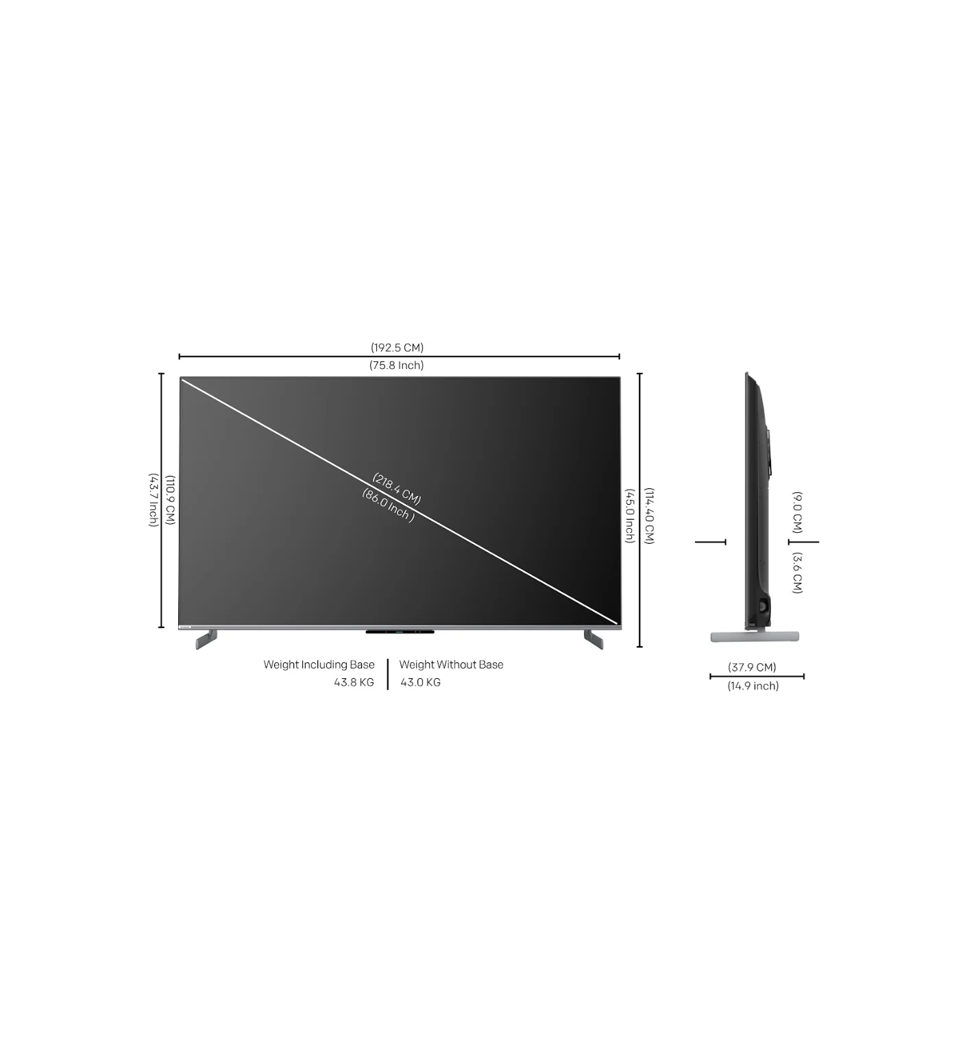 SKYWORTH 86Q7700G - 86" 4K QLED +, 2.1 HDMI, 144 Hz (Google TV) - Image 4
