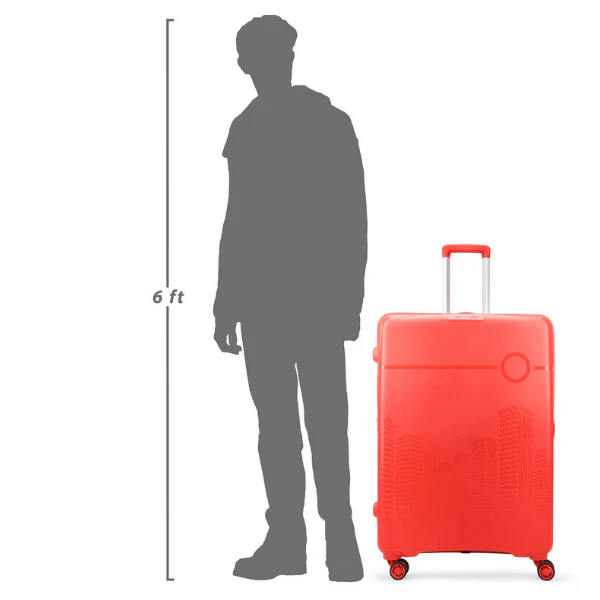 VIP CityScape Plus 8 Wheel Hard Luggage TSA Lock Large-79cm 4.2kg (Red) - Image 7