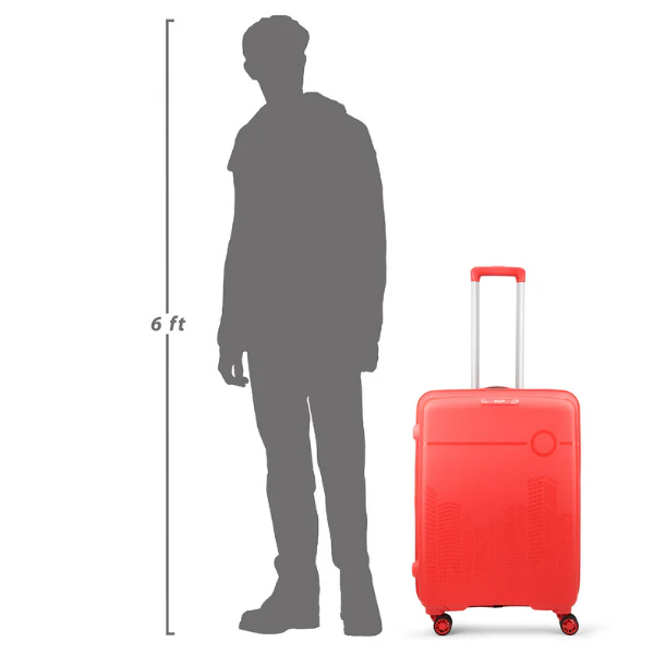 VIP CityScape Plus 8 Wheel Hard Luggage TSA Lock Medium-67cm 3.4kg (Red) - Image 5