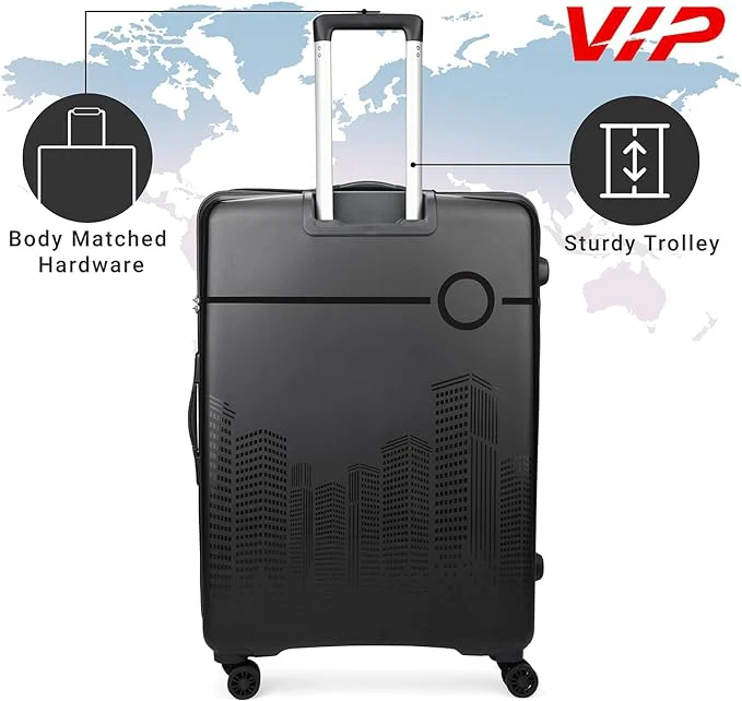 VIP CityScape Plus 8 Wheel Hard LuggageTSA Lock (Cabin Size) Small-55cm 2.7kg (Black) - Image 4