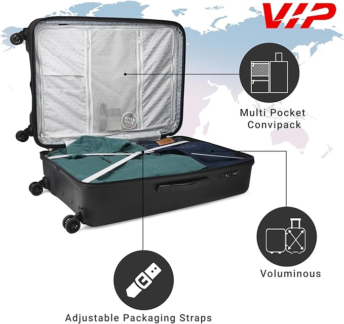 VIP Cityscape Plus Wheel Hard Luggage Set of 3PCS (Black) - Image 4