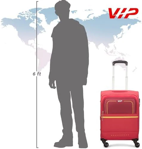 VIP EVOLVE PLUS 4Wheel, Soft Luggage , TSA, Expandable , S-55-SMALL (RED) - Image 3
