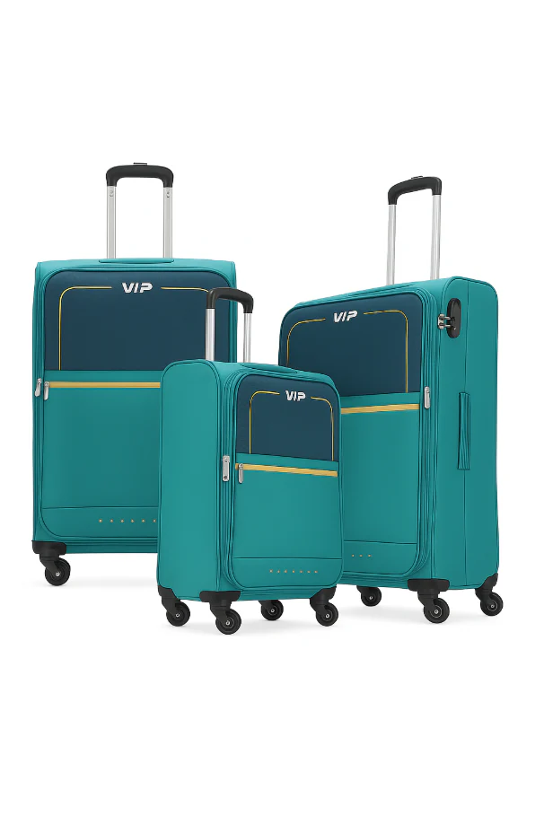 VIP EVOLVE PLUS 4Wheel, Soft Luggage , TSA, Expandable , Set of 3pcs (BLUE)
