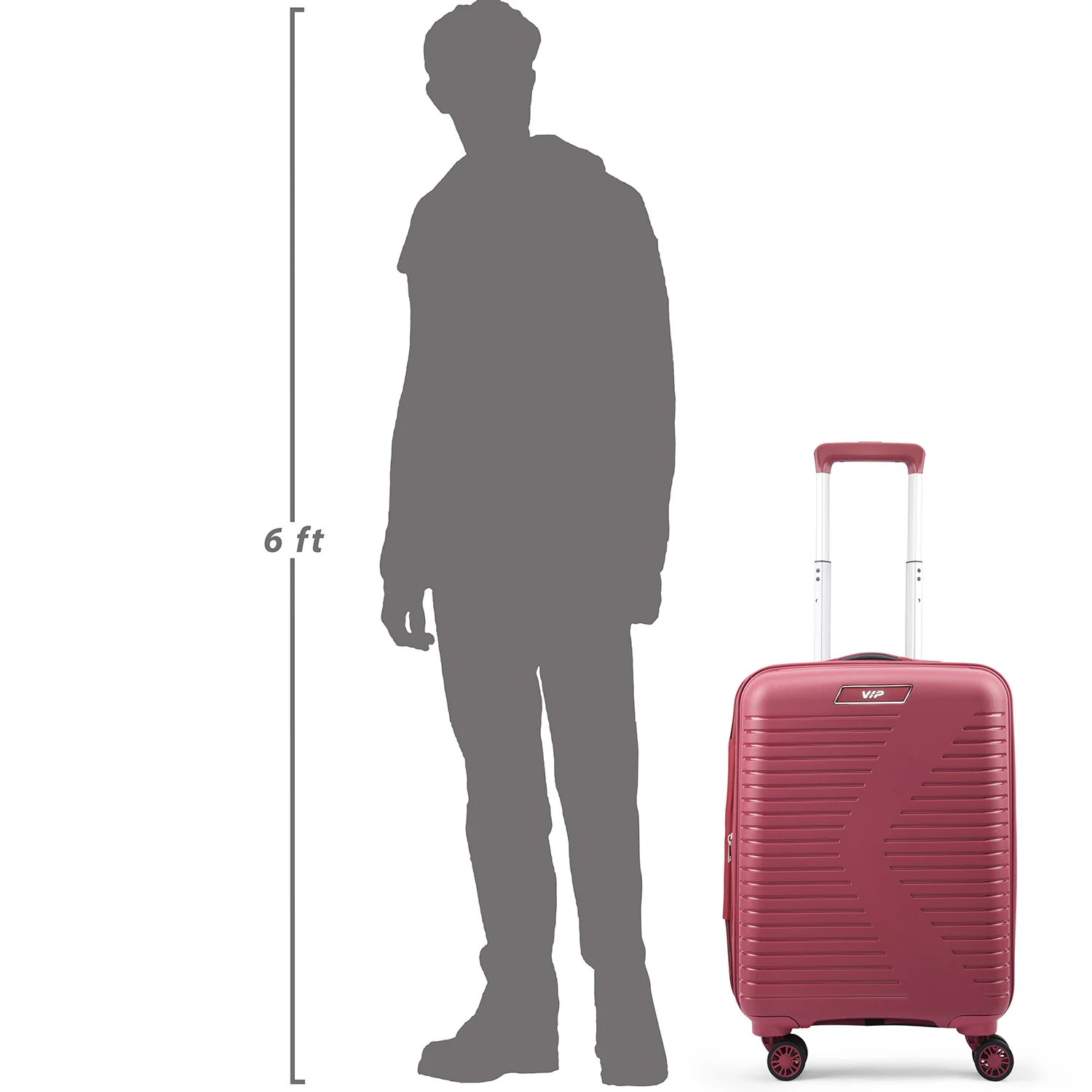 VIP Karl Plus Expandable 8 Wheel Hard Luggage TSA Lock Expandable (Cabin Size) Small-55cm 2.8kg (Red) - Image 7