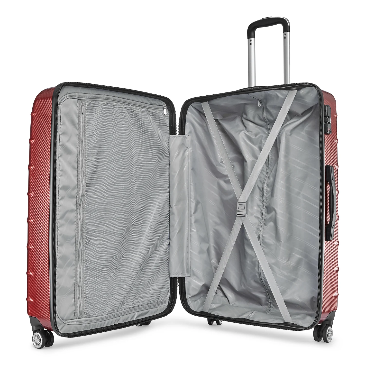 VIP LISBON 8 Wheel Hard Trolley (Cabin Size) Small 55cm 2.8kg (RED) - Image 3
