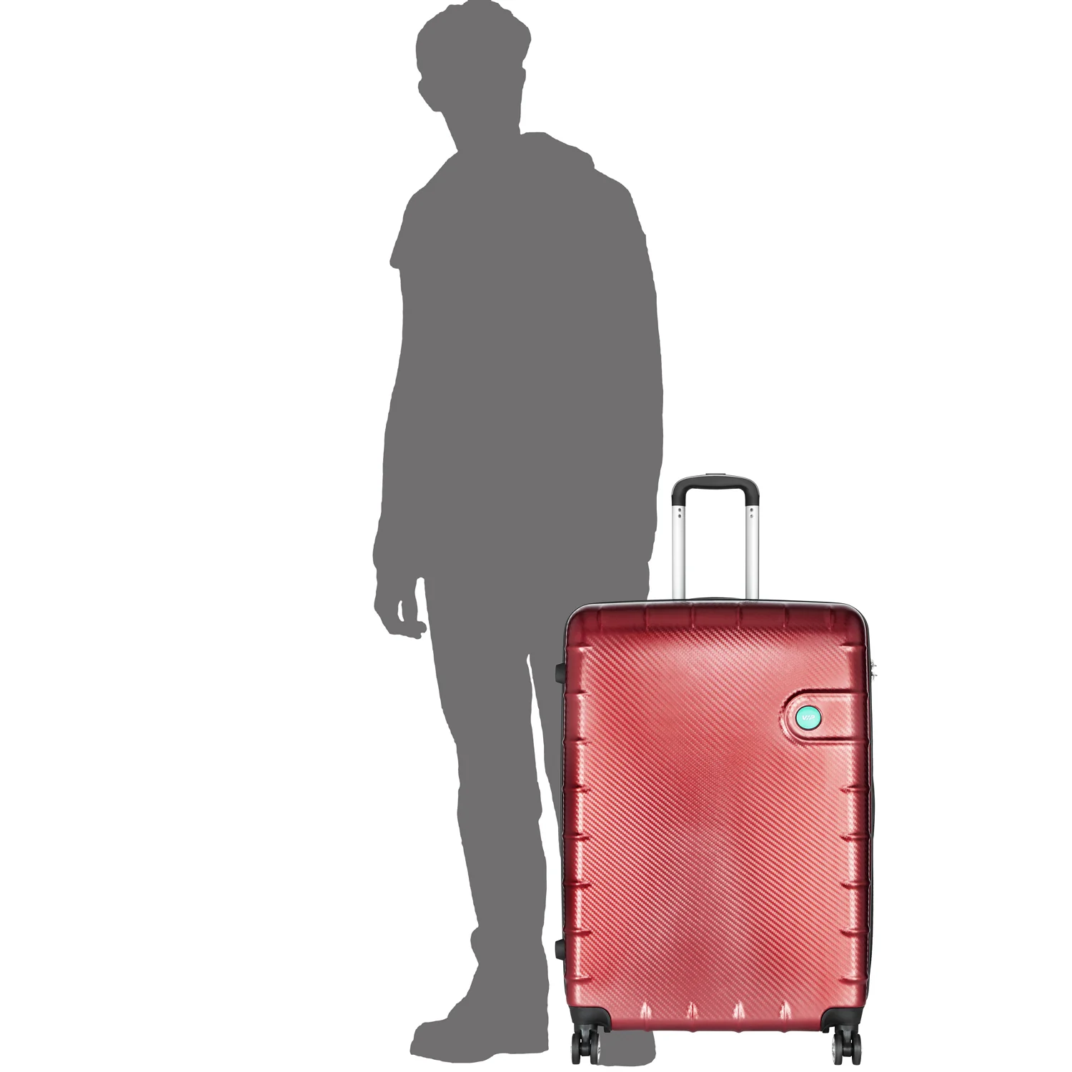VIP LISBON 8 Wheel Hard Trolley (Cabin Size) Small 55cm 2.8kg (RED) - Image 4