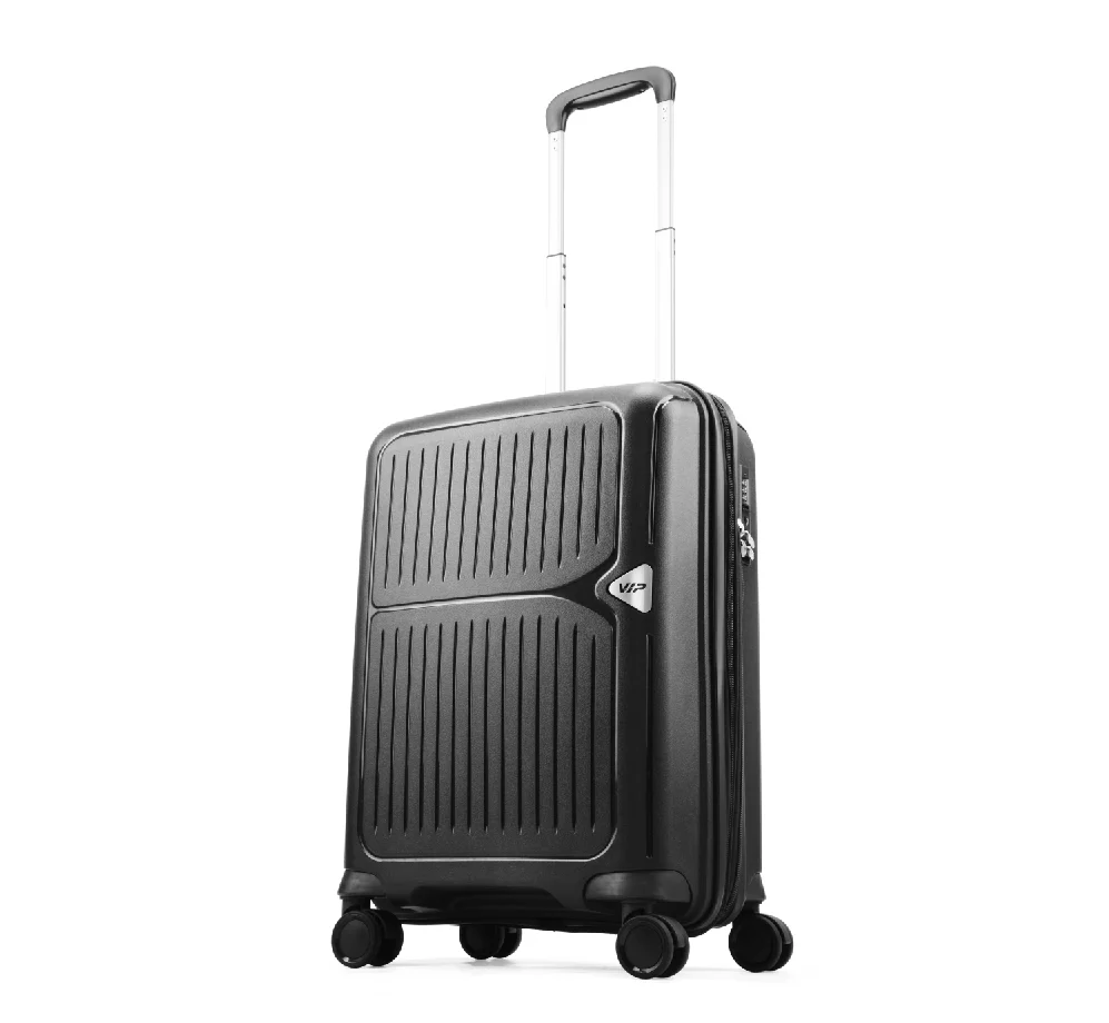 VIP Locus-Max 8 Wheel Hard Luggage TSA Lock Expandable (Cabin Size) Small-55cm 2.8kg (BLACK)