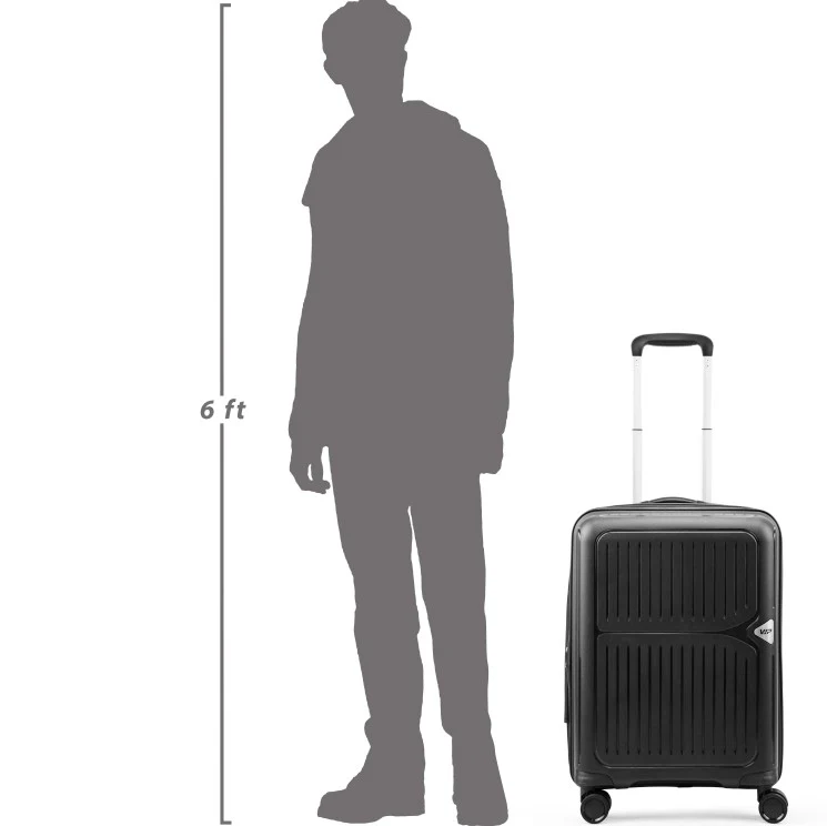 VIP Locus-Max 8 Wheel Hard Luggage TSA Lock Expandable (Cabin Size) Small-55cm 2.8kg (BLACK) - Image 6