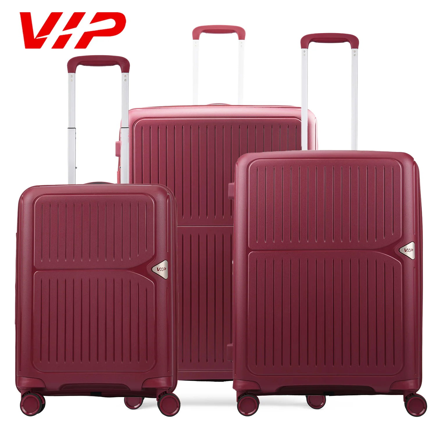VIP Locus-Max 8 Wheel Hard Luggage TSA Lock Expandable (Cabin Size) (MAROON)-3PCS SET