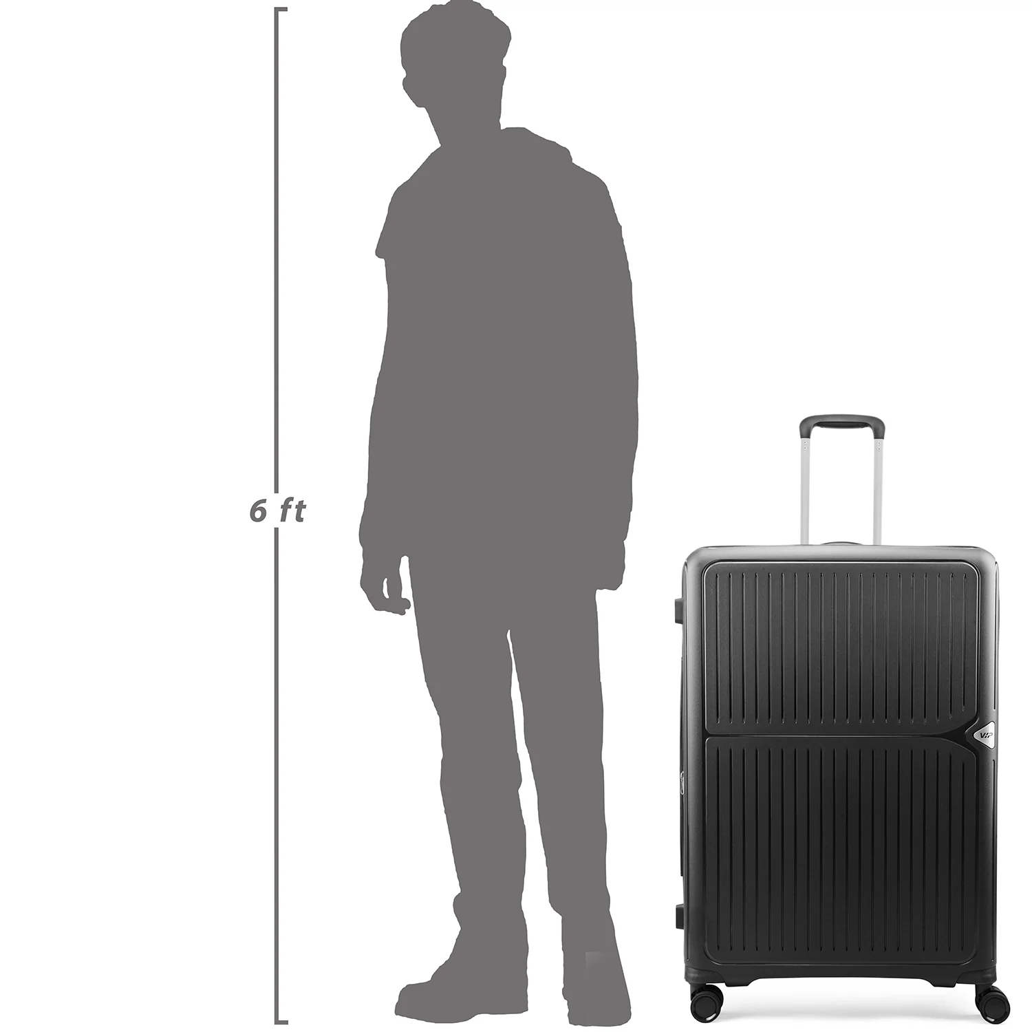VIP Locus-Max 8 Wheel Hard Luggage TSA Lock Expandable Large-79cm 4.5kg (BLACK) - Image 7