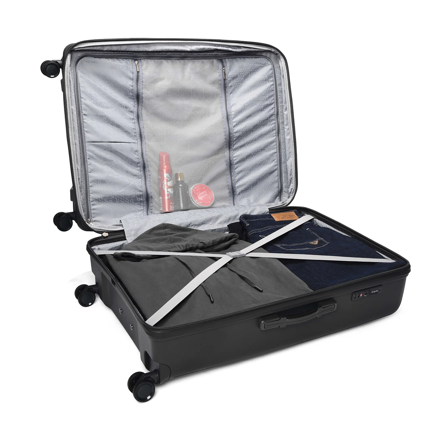 VIP Locus-Max 8 Wheel Hard Luggage TSA Lock Expandable Medium-67cm 3.7kg (Black) - Image 5