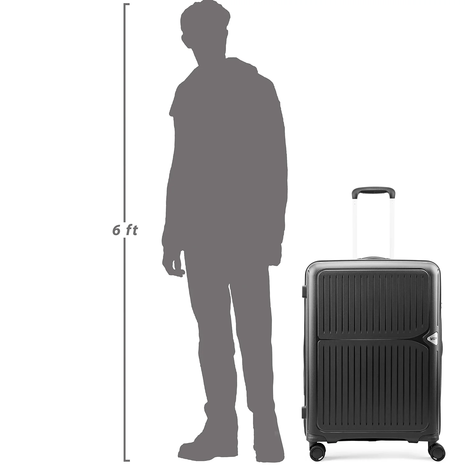 VIP Locus-Max 8 Wheel Hard Luggage TSA Lock Expandable Medium-67cm 3.7kg (Black) - Image 7