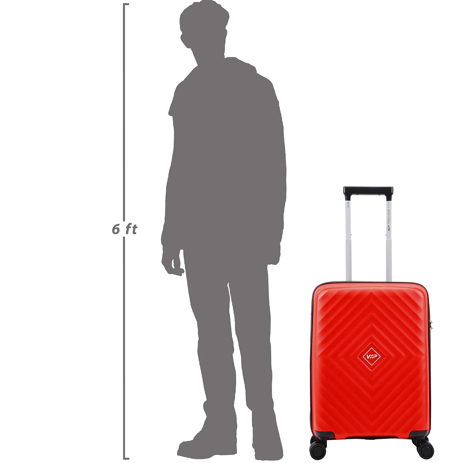 VIP Unisex Quad Hard Shell Spinner Wheels Luggage, Red,Small 21 x 38 x 55 cm… - Image 5