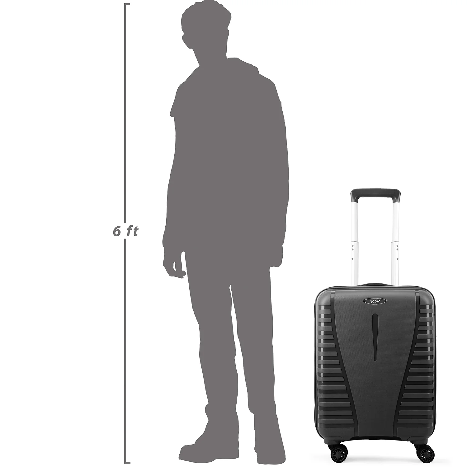 VIP QUEST PLUS 8 Wheel Hard Trolley Flushed TSA Lock (Cabin Size) Small-55cm 2.8kg (BLACK) - Image 7