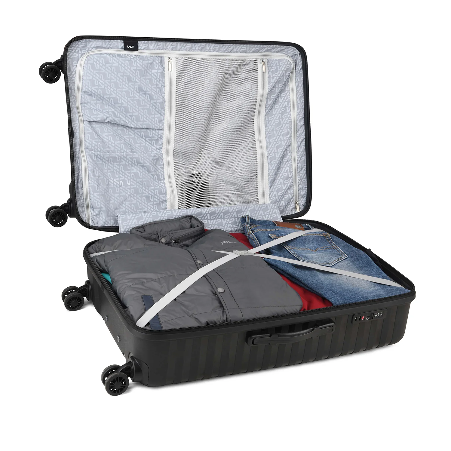 VIP QUEST PLUS 8 Wheel Hard Trolley Flushed TSA Lock L-77cm 4.2kg (BALCK) - Image 4