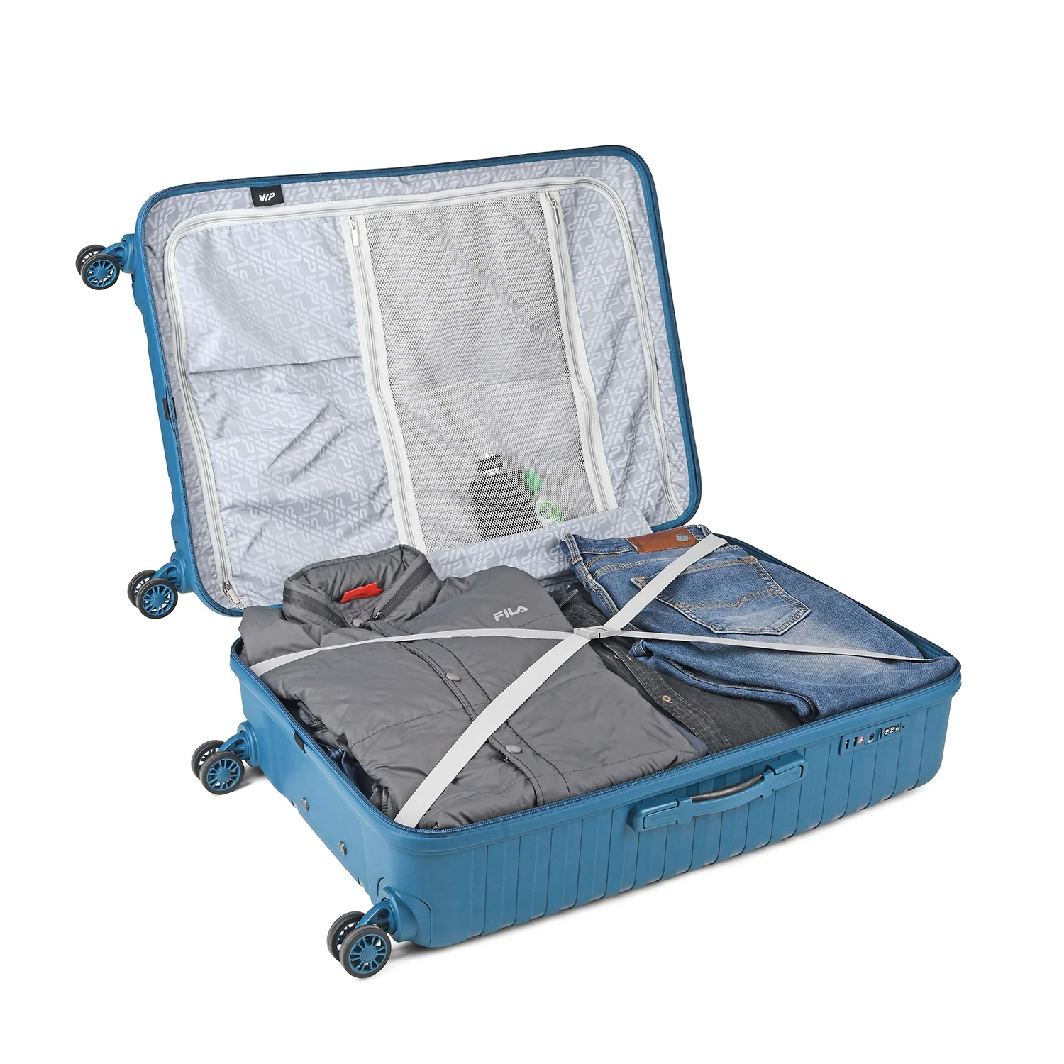 VIP QUEST PLUS 8 Wheel Hard Trolley Flushed TSA Lock L-77cm 4.2kg (TEAL) - Image 5