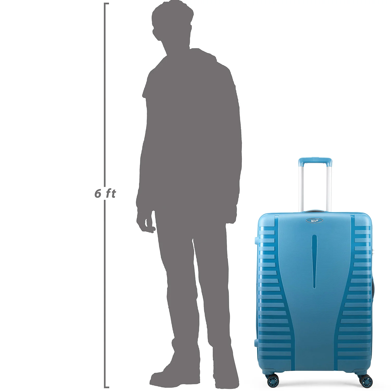 VIP QUEST PLUS 8 Wheel Hard Trolley Flushed TSA Lock L-77cm 4.2kg (TEAL) - Image 7