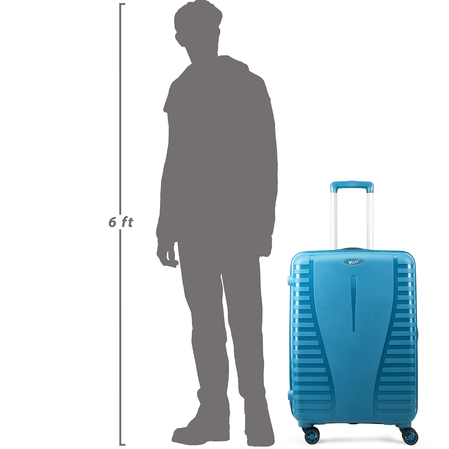 VIP QUEST PLUS 8 Wheel Hard Trolley Flushed TSA Lock M-65cm 3.7kg (Teal) - Image 7
