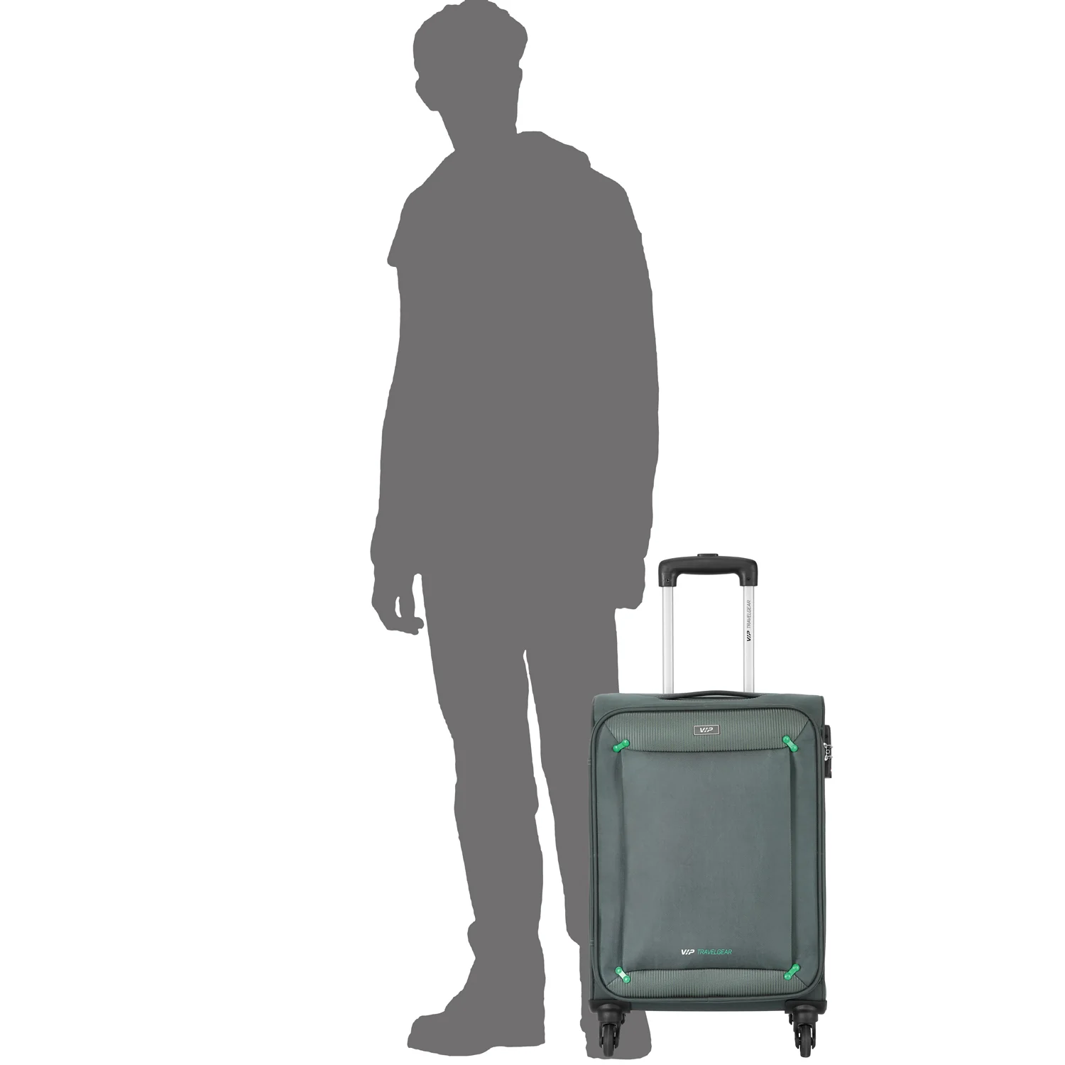 VIP STAPLE PLUS 4W Soft Trolley 57cm -Small (Grey) - Image 6