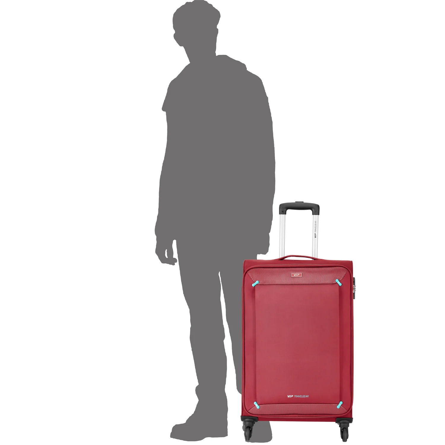 VIP STAPLE PLUS 4W Soft Trolley 57cm -Small (RED) - Image 6