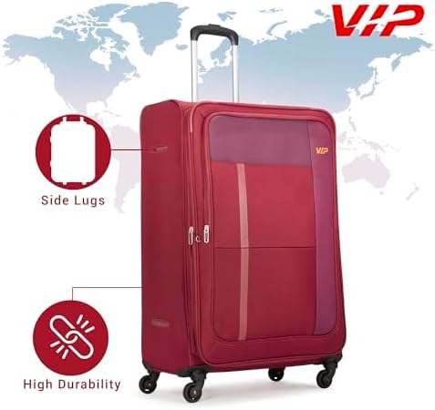 VIP TORONTO PLUS 4Wheel, Soft Luggage , TSA, Expandable , L-79-LARGE (RED) - Image 6
