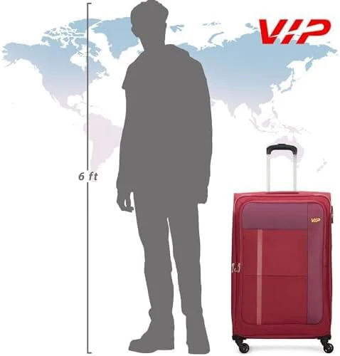 VIP TORONTO PLUS 4Wheel, Soft Luggage , TSA, Expandable , L-79-LARGE (RED) - Image 7