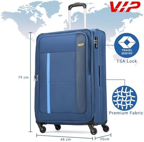 VIP TORONTO PLUS 4Wheel, Soft Luggage , TSA, Expandable , L-79-MEDIUM (Blue) - Image 2