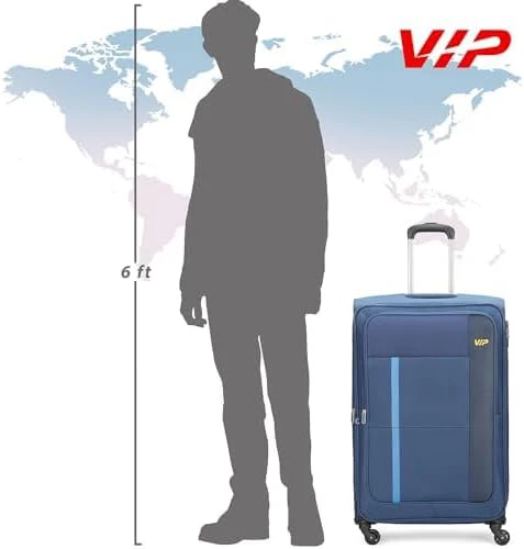 VIP TORONTO PLUS 4Wheel, Soft Luggage , TSA, Expandable , L-79-MEDIUM (Blue) - Image 6