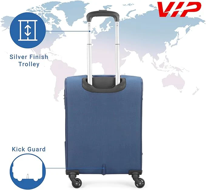 VIP TORONTO PLUS 4Wheel, Soft Luggage , TSA, Expandable , S-55-Small (Blue) - Image 2