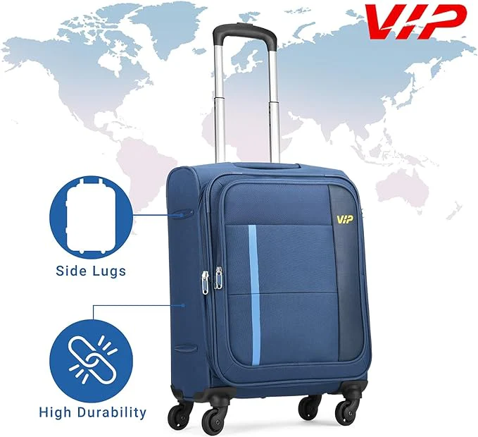 VIP TORONTO PLUS 4Wheel, Soft Luggage , TSA, Expandable , S-55-Small (Blue) - Image 3