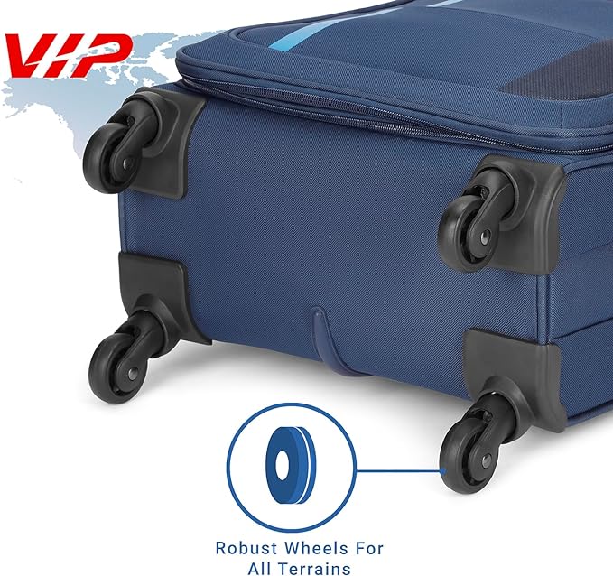VIP TORONTO PLUS 4Wheel, Soft Luggage , TSA, Expandable , S-55-Small (Blue) - Image 5