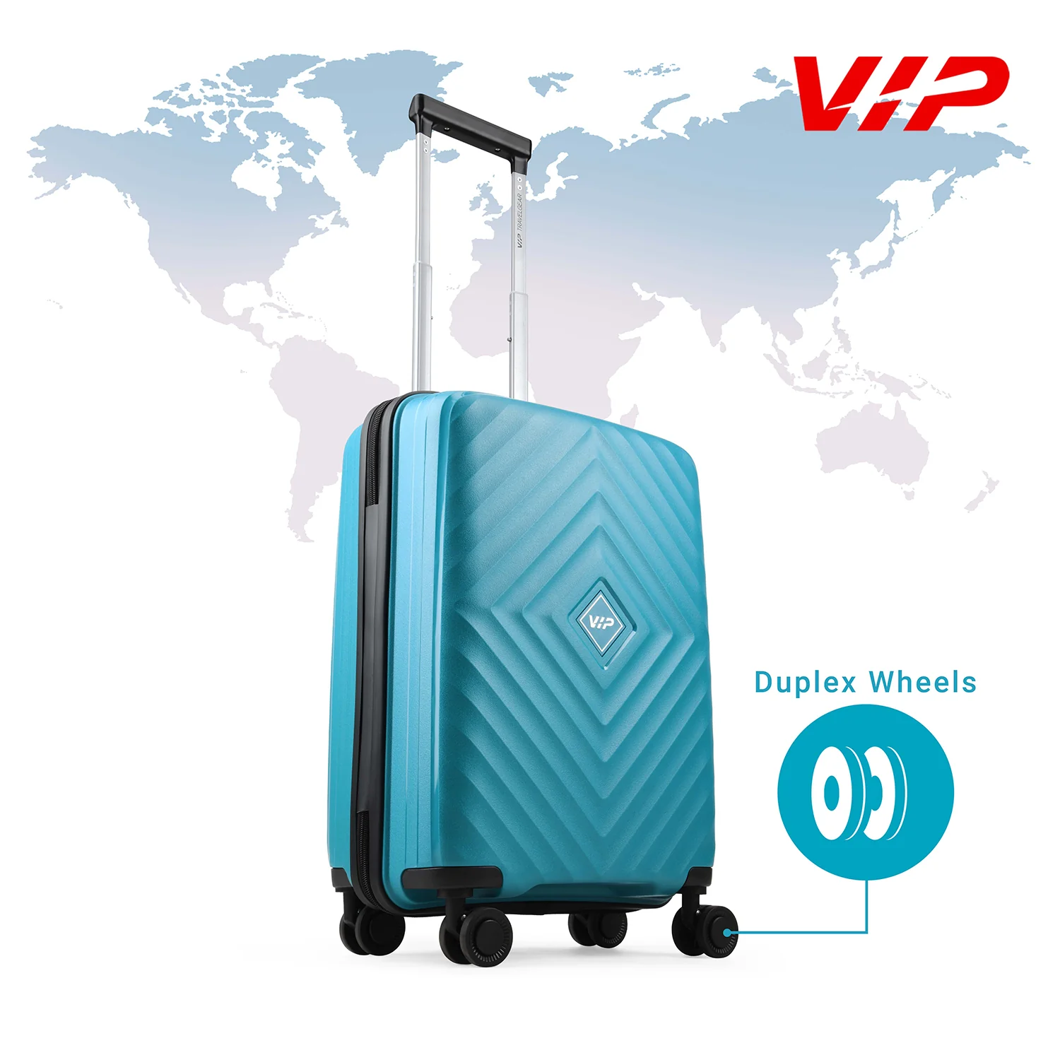 VIP Unisex Quad Hard Shell Spinner Wheels Luggage, ICE BLUE,21x38x 55-S - Image 4