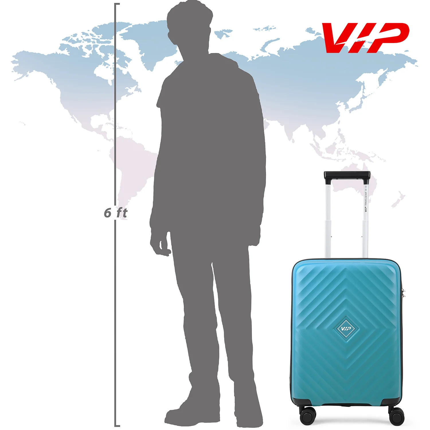 VIP Unisex Quad Hard Shell Spinner Wheels Luggage, ICE BLUE,21x38x 55-S - Image 7