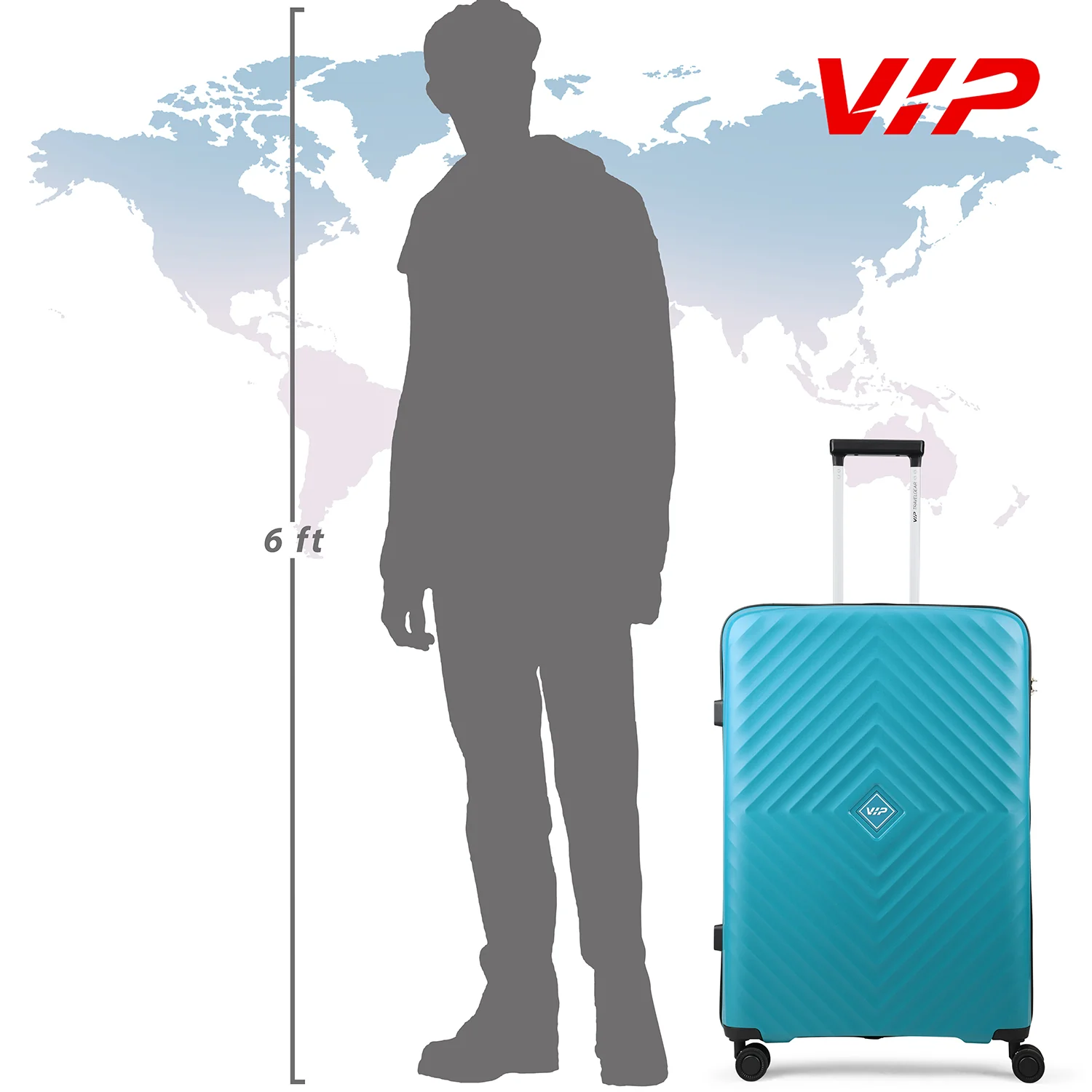 VIP Unisex Quad Hard Shell Spinner Wheels Luggage, ICE BLUE, 30x51x76-L - Image 7