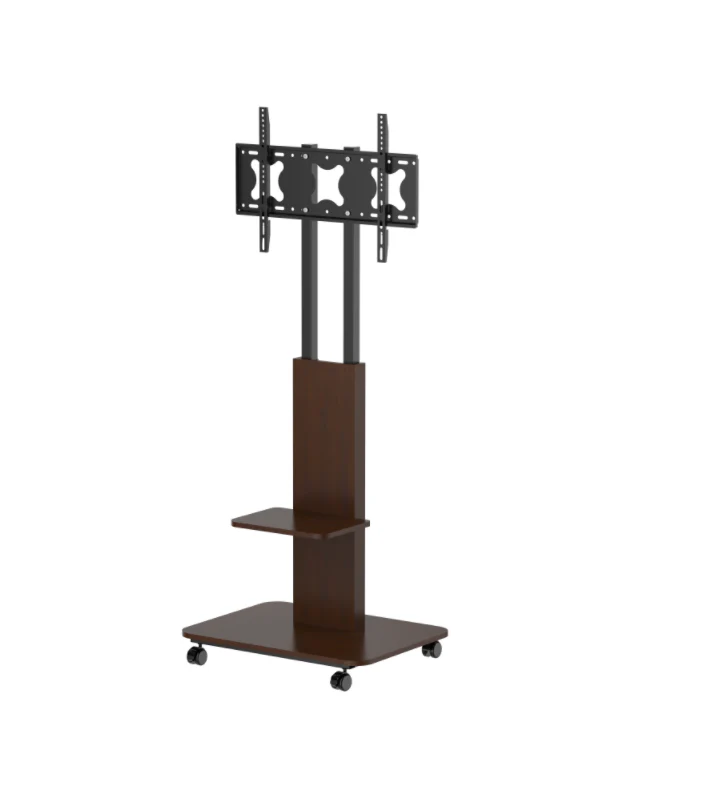 EMDICO (YW01) - Wooden Flat TV Floor Rolling TV Stand for 32-65 inch TVs - Image 4